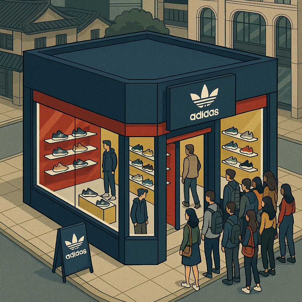 Pop-up store corner location